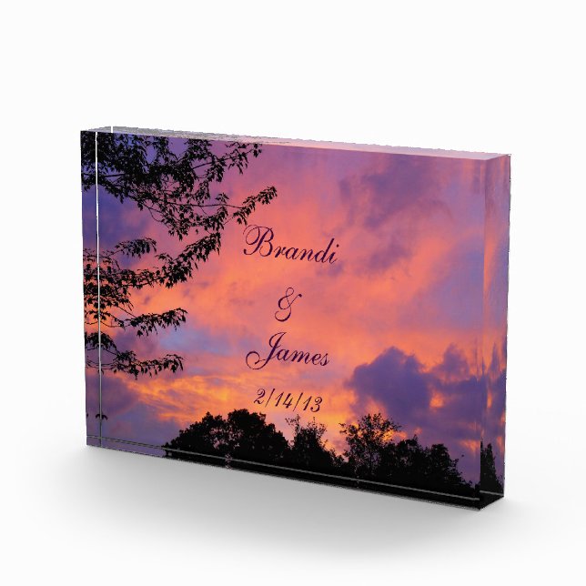 Summer Sunset Romance Acrylic Photo *Personalize* Award (Right)