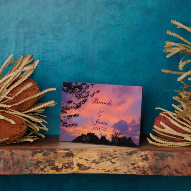 Summer Sunset Romance Acrylic Photo *Personalize* Plaque (Side)