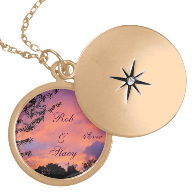 Summer Sunset Romance Locket Necklace (Front)