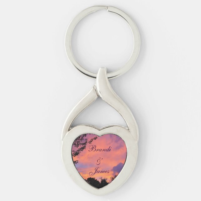 Summer Sunset Romance  *Personalize*  Keychain (Front)
