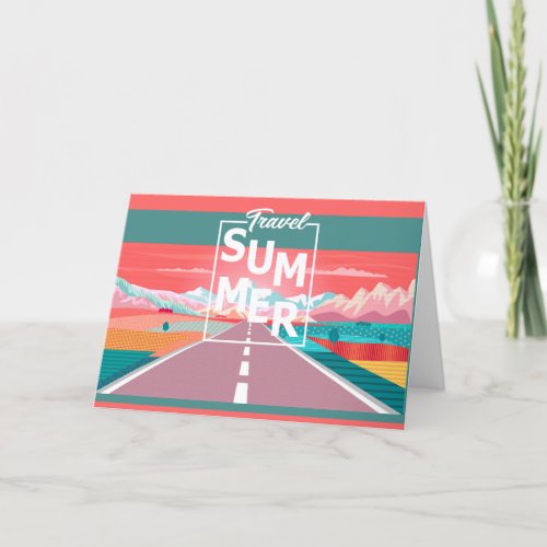 Summer Sunset Sky Road Trip to Rocky Mountain Thank You Card