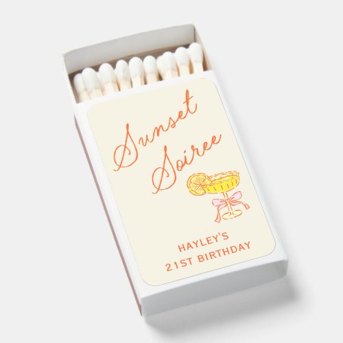 Summer Sunset Soiree Party Matchboxes