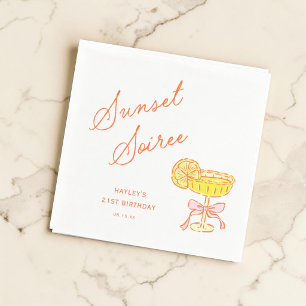 Summer Sunset Soiree Party Napkins