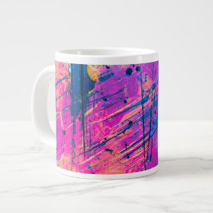 Summer Sunset Splatter Paint Abstract Giant Coffee Mug