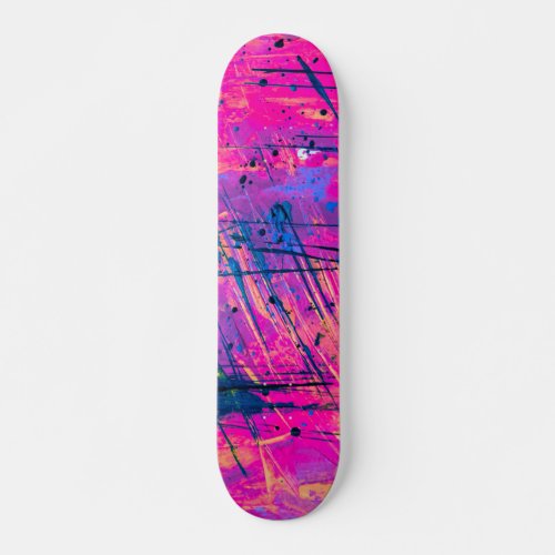 Summer Sunset Splatter Paint Abstract Skateboard