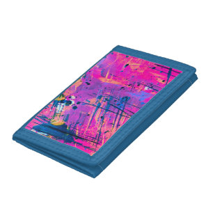 Summer Sunset Splatter Paint Abstract Trifold Wallet