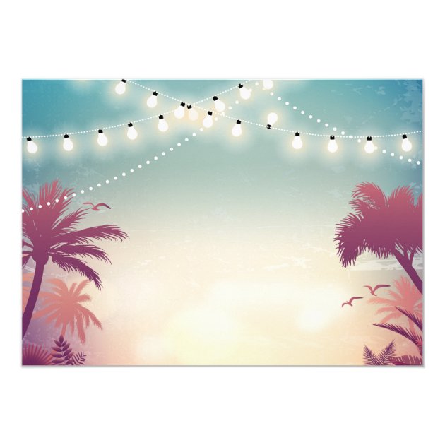 Summer Sunset String Lights I DO BBQ Engagement Invitation