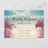 Summer Sunset String Lights Palm Tree RSVP