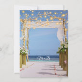Summer Sunset String Lights Tropical Beach Wedding Invitation (Back)