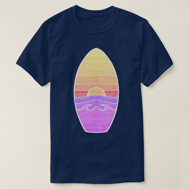 Summer Sunset Surfboard TShirt (Design Front)