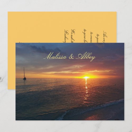 Gay Lesbian Wedding Summer Sunset Invitation