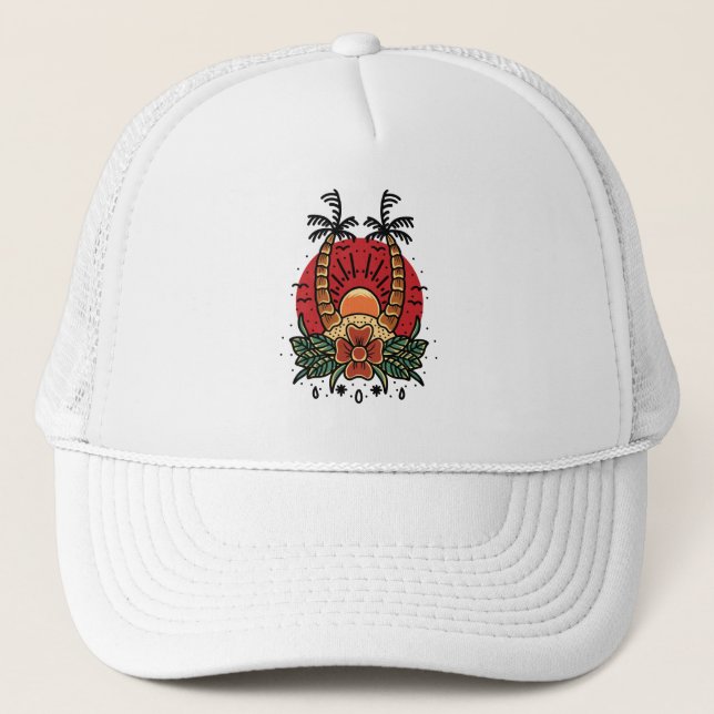 Summer Sunset Trucker Hat (Front)