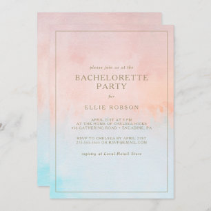 Summer Sunset Watercolor Bachelorette Party Invitation