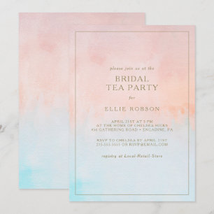 Summer Sunset Watercolor Bridal Tea Party  Invitation