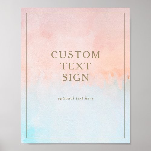Summer Sunset Watercolor Cards and Gifts Custom Poster