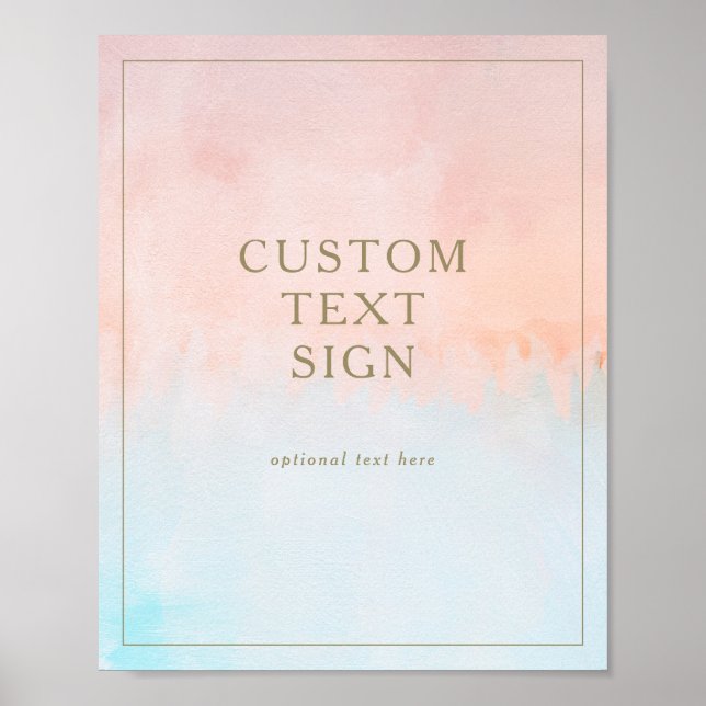 Summer Sunset Watercolor Cards and Gifts Custom Poster (Front)