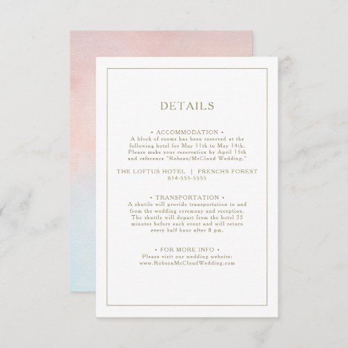 Summer Sunset Watercolor Details Enclosure Card