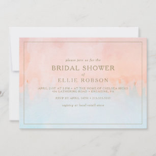 Summer Sunset Watercolor Horizontal Bridal Shower Invitation