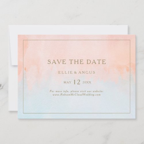 Summer Sunset Watercolor Horizontal Save the Date