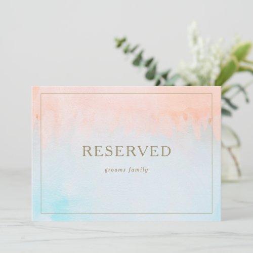 Summer Sunset Watercolor Reserved Sign