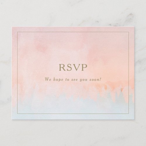 Summer Sunset Watercolor Song Request RSVP Postcard