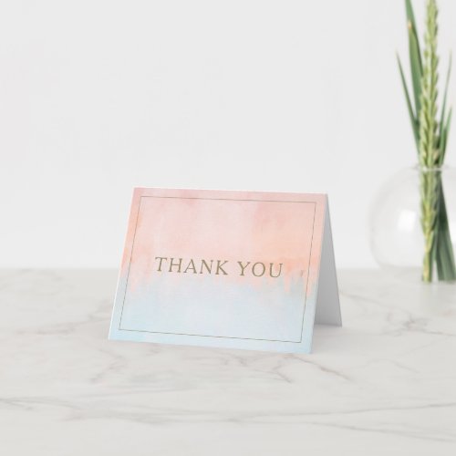 Summer Sunset Watercolor Thank You Card