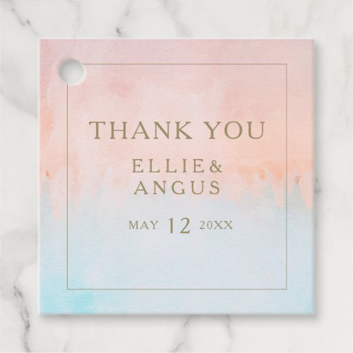 Summer Sunset Watercolor Thank You Favor Tags