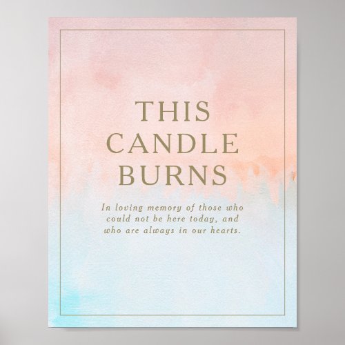 Summer Sunset Watercolor This Candle Burns Wedding Poster