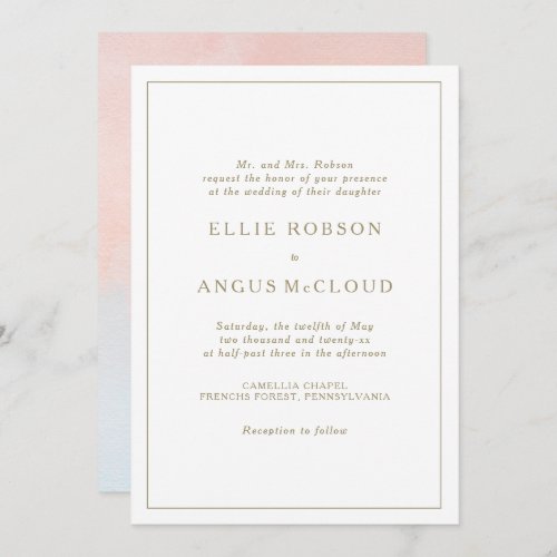 Summer Sunset Watercolor Wedding Invitation