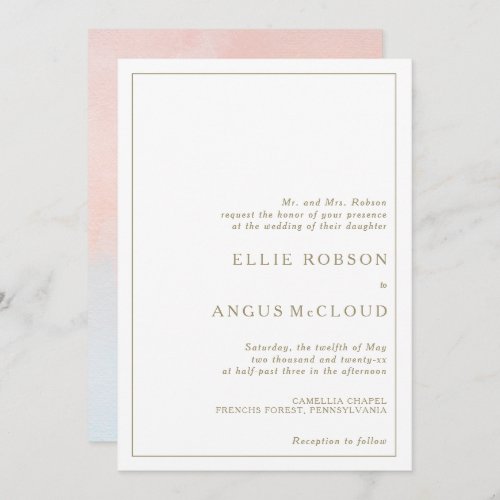 Summer Sunset Watercolor Wedding Invitation