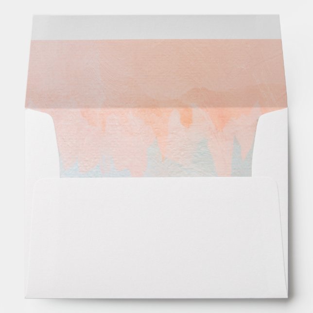 Summer Sunset Watercolor Wedding Invitation  Envelope (Back (Bottom))