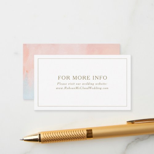 Summer Sunset Watercolor Wedding Website  Enclosure Card