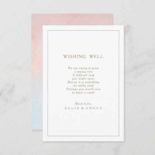 Summer Sunset Watercolor Wedding Wishing Well Card