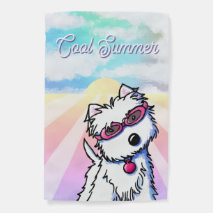 Summer Sunset Westie Garden Flag