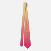 Summer Sunset Yellow to Pink Gradient Ombre Neck Tie (Back)
