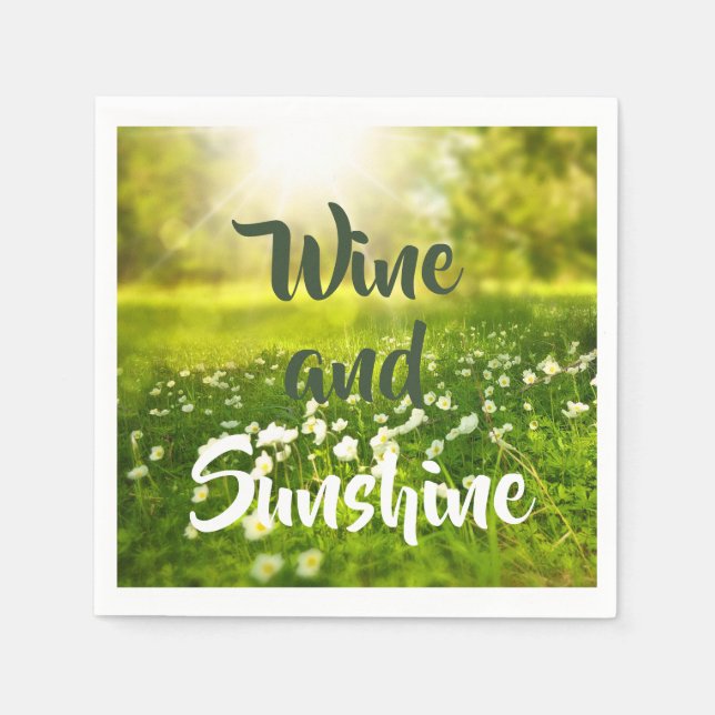 Summer Sunshine Fun Wine Napkins (Front)
