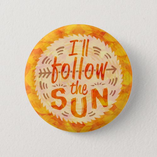 Summer Sunshine Orange Follow Sun Bohemian Painted Button