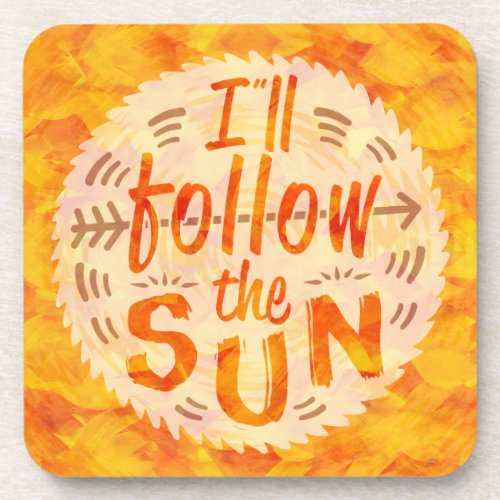 Summer Sunshine Orange Painted Whimsical Party Coaster