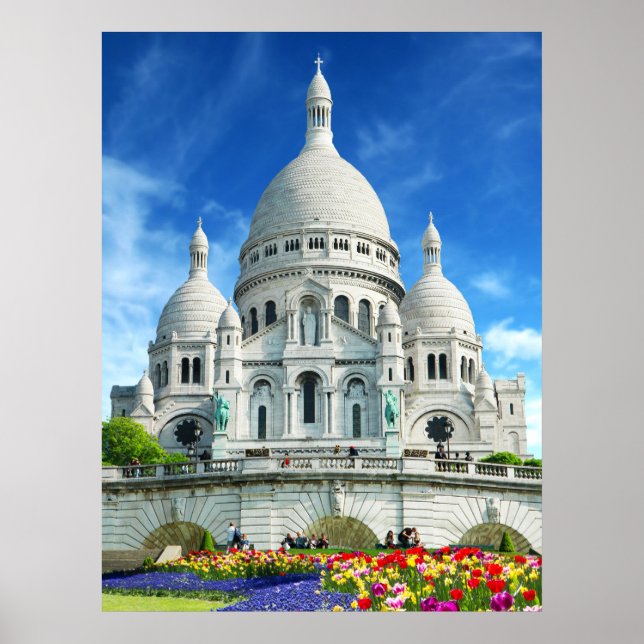 Summer Sunshine Sacre-Coeur Basilica France Poster (Front)