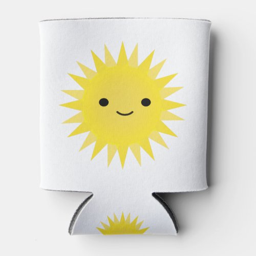 Summer Sunshine Smiling Cartoon Sun Can Cooler