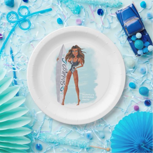 Summer Surf Beach Party Paper Plates