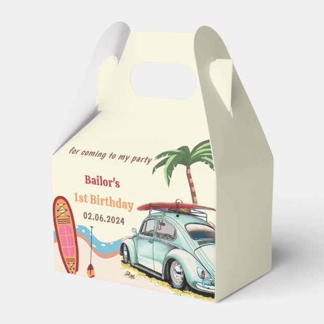 Summer Surf Birthday Party  Favor Boxes (Front Side)