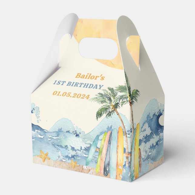 Summer Surf Birthday Party  Favor Boxes (Front Side)