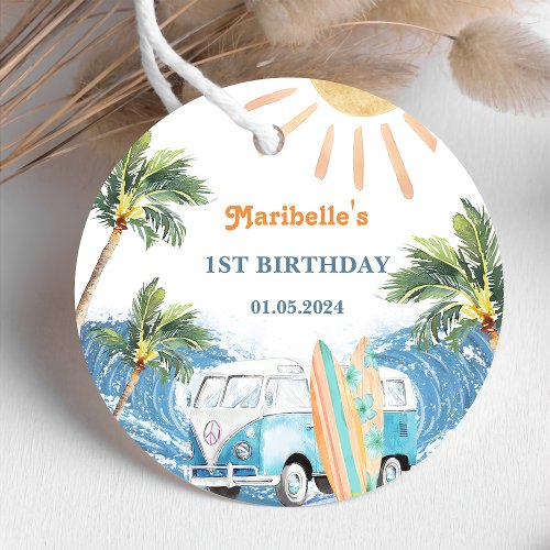 Summer Surf Birthday Party Favor Tags