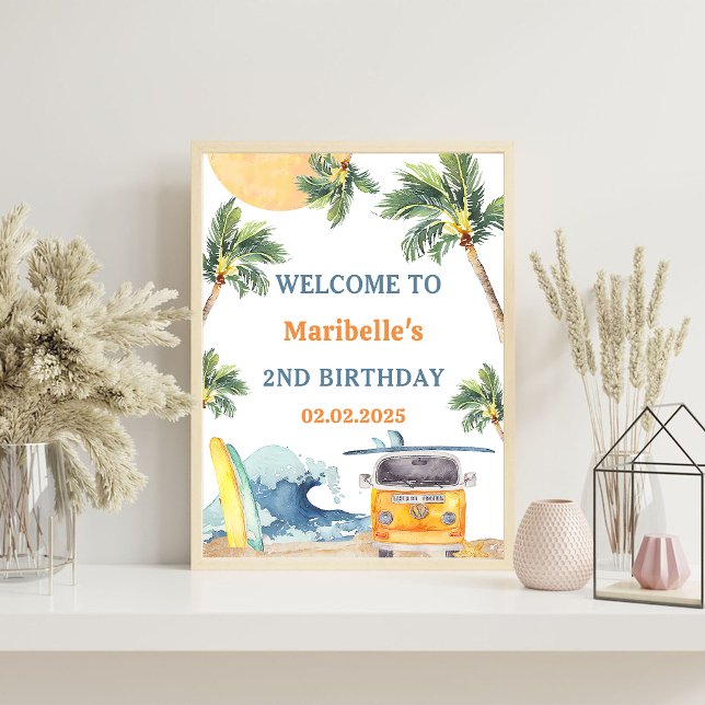 Summer Surf Birthday Party  Foam Board (Creator Uploaded)