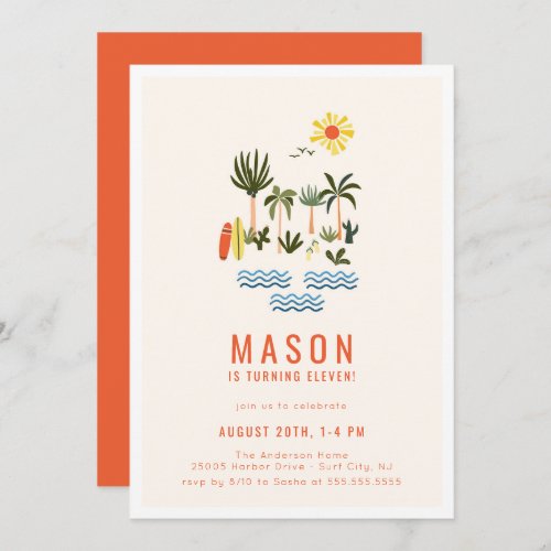 Summer Surf Birthday Party Invitation