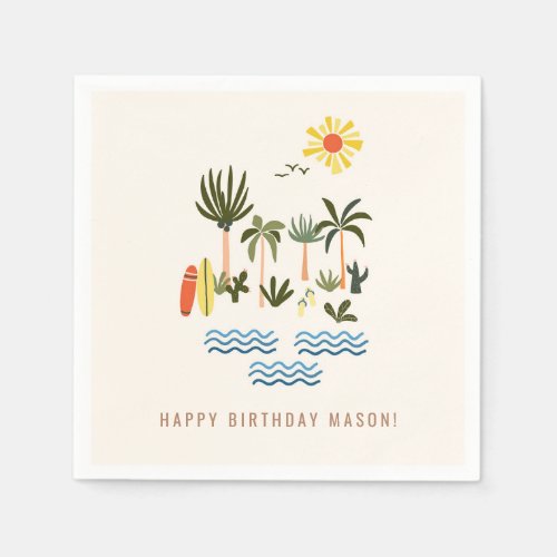 Summer Surf Birthday Party Napkins