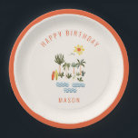 Summer Surf Birthday Party  Paper Plate<br><div class="desc">Cute colorful Summer Surf Theme,  birthday party paper plates.</div>