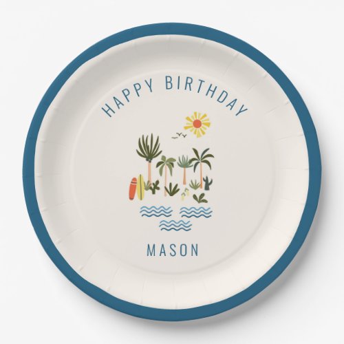 Summer Surf Birthday Party  Paper Plate