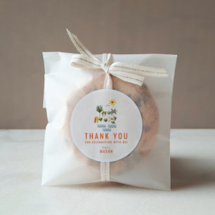 Summer Surf Birthday Party Thank You Favor Classic Round Sticker